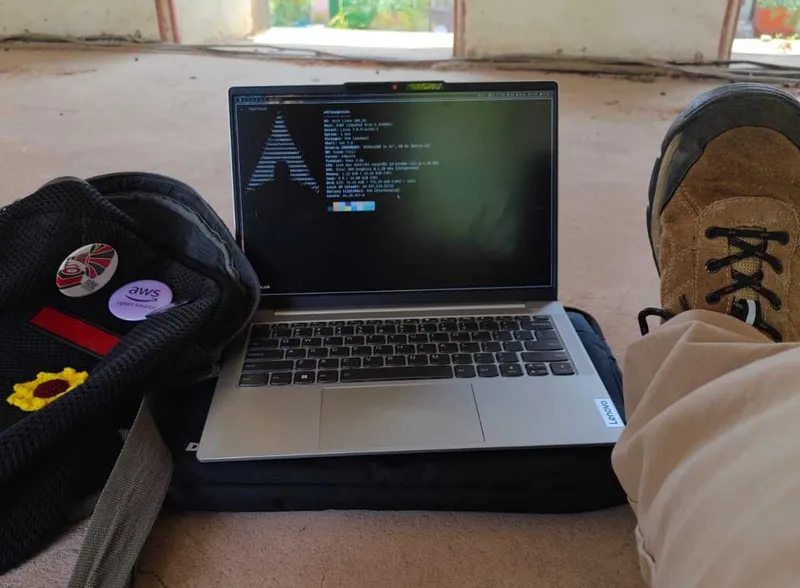 Got so bored that I had to pull out the laptop